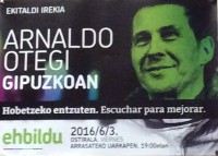 Veranstaltungsplakat mit Arnaldo Otegi Donostia Juni 2016   Veranstaltungsplakat mit Arnaldo Otegi Donostia Juni 2016